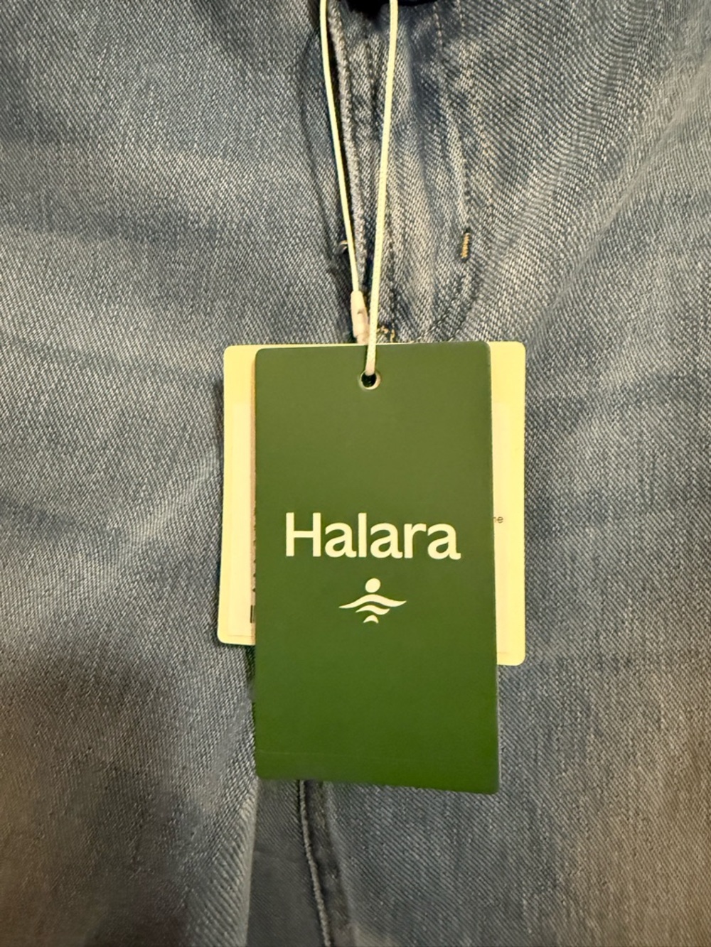 NWT HALARA Flex Asymmetrical Low Rise Wide Leg in Malibu Blue Denim - Size Large - Picture 4 of 4